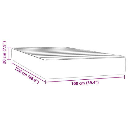 Pocketveringmatras 100x220x20 cm fluweel donkergrijs