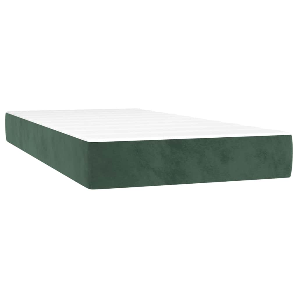 Pocketveringmatras 100x220x20 cm fluweel donkergroen