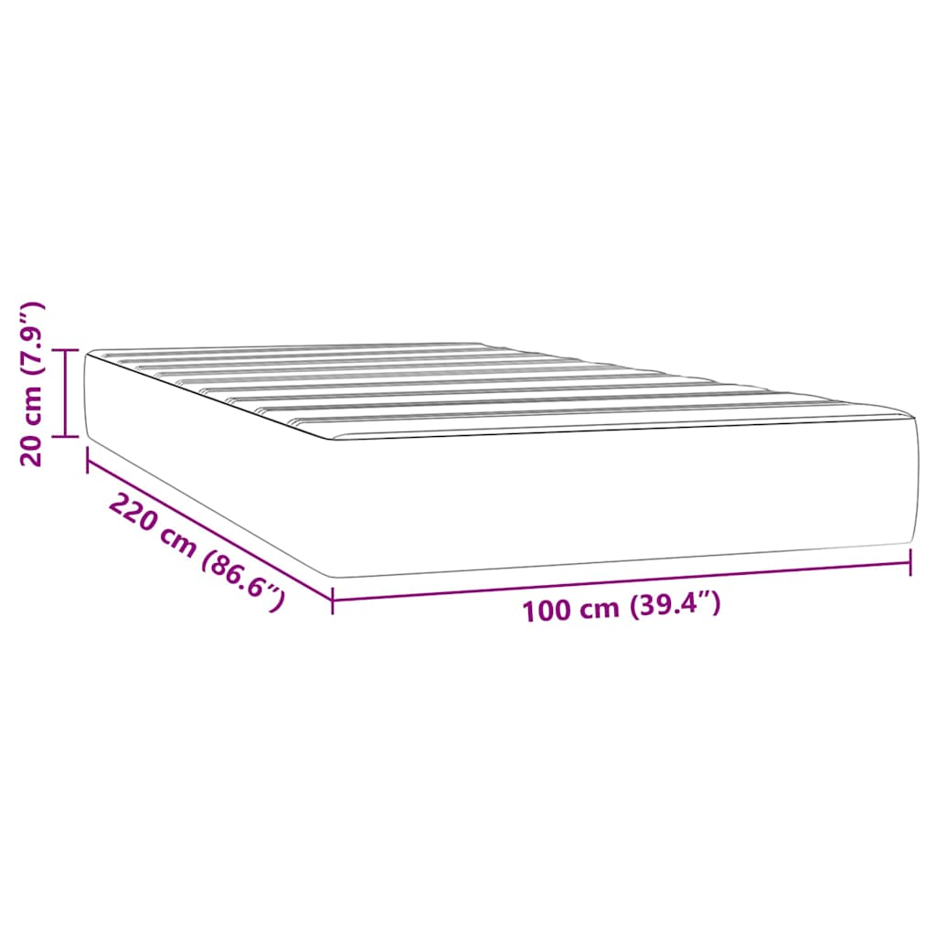 Pocketveringmatras 100x220x20 cm fluweel donkergroen