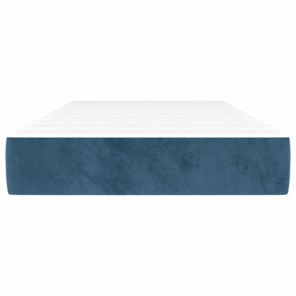 Pocketveringmatras 100x220x20 cm fluweel donkerblauw