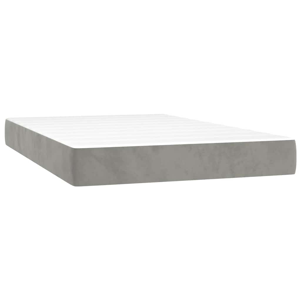 Pocketveringmatras 120x220x20 cm fluweel lichtgrijs