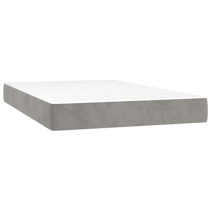 Pocketveringmatras 120x220x20 cm fluweel lichtgrijs