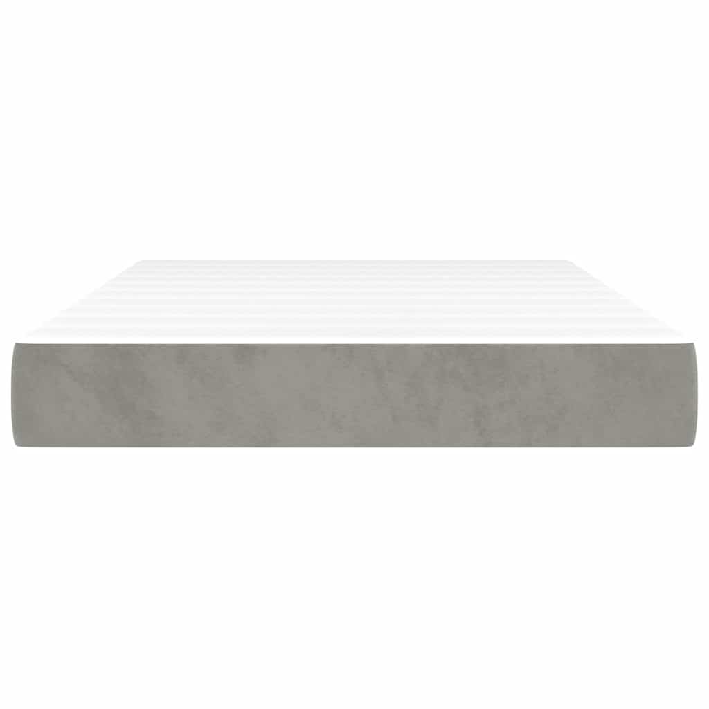 Pocketveringmatras 120x220x20 cm fluweel lichtgrijs