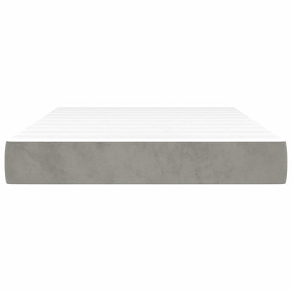 Pocketveringmatras 120x220x20 cm fluweel lichtgrijs
