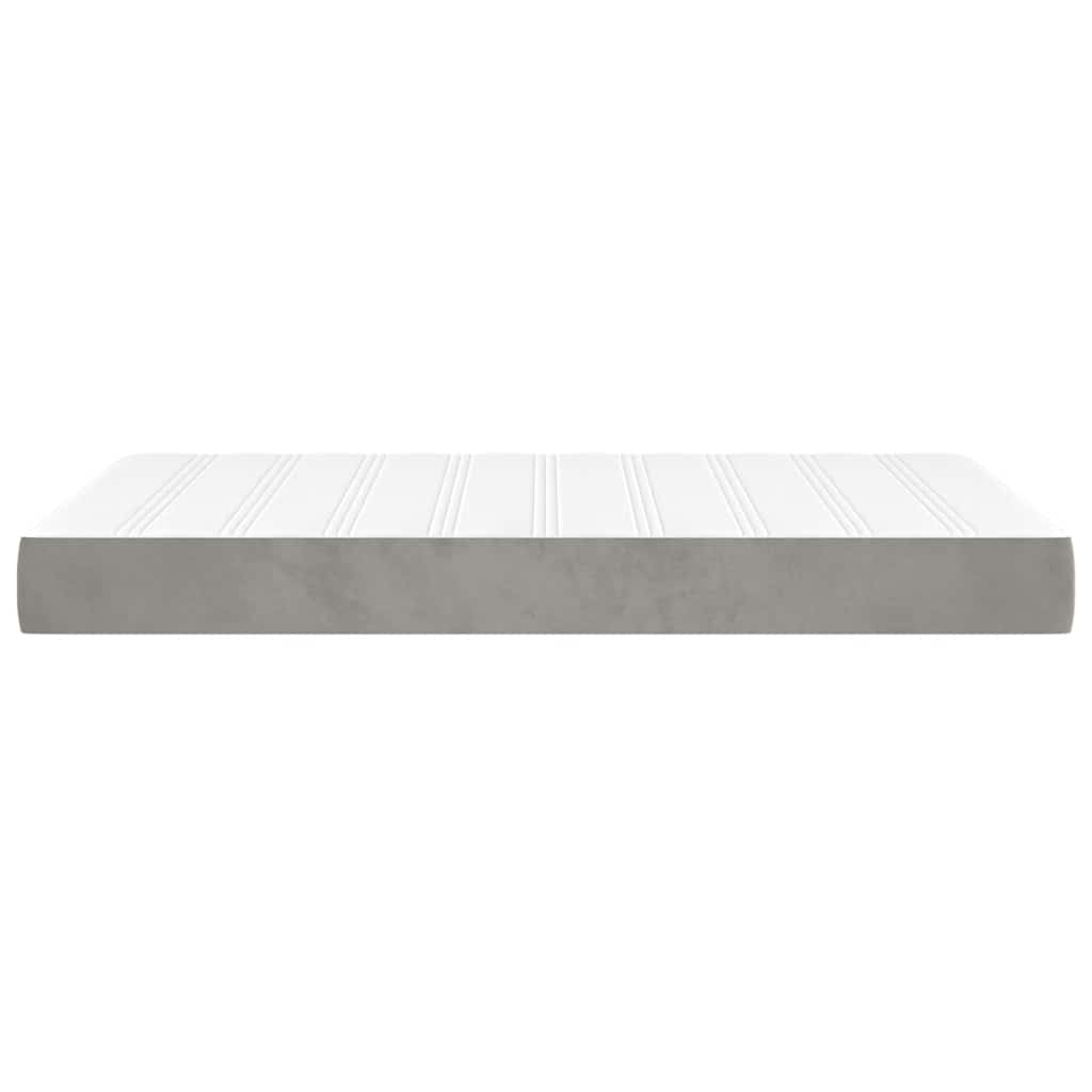 Pocketveringmatras 120x220x20 cm fluweel lichtgrijs