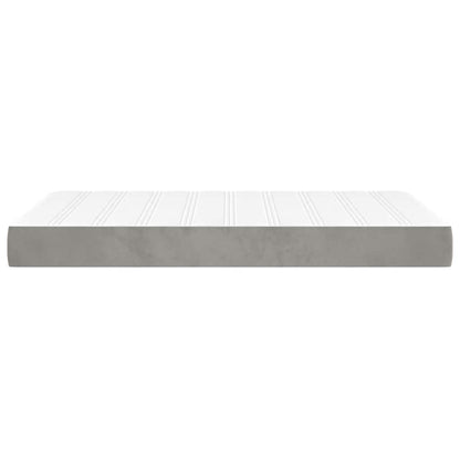 Pocketveringmatras 120x220x20 cm fluweel lichtgrijs