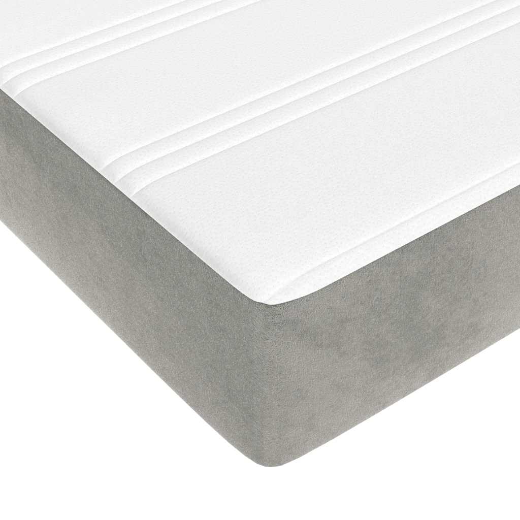 Pocketveringmatras 120x220x20 cm fluweel lichtgrijs