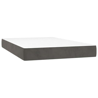 Pocketveringmatras 120x220x20 cm fluweel donkergrijs