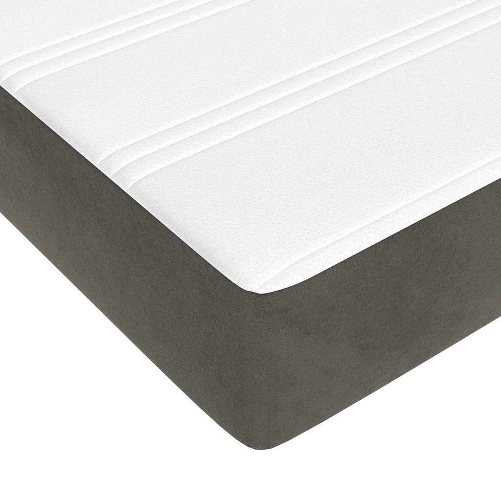 Pocketveringmatras 120x220x20 cm fluweel donkergrijs