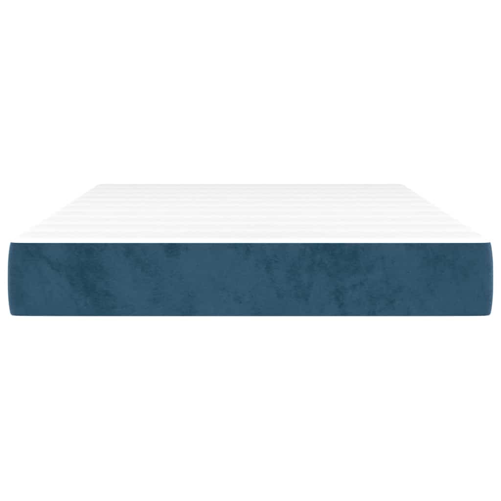 Pocketveringmatras 120x220x20 cm fluweel donkerblauw