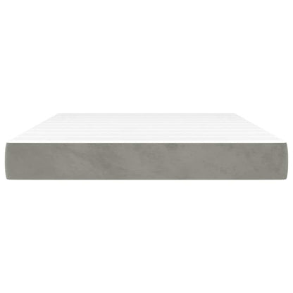 Pocketveringmatras 140x220x20 cm fluweel lichtgrijs