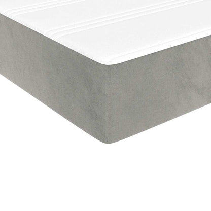 Pocketveringmatras 140x220x20 cm fluweel lichtgrijs