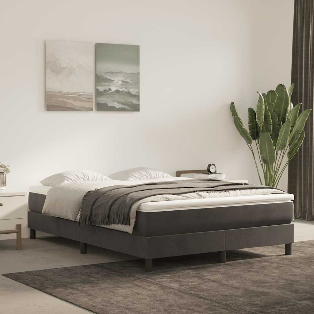 Pocketveringmatras 140x220x20 cm fluweel donkergrijs