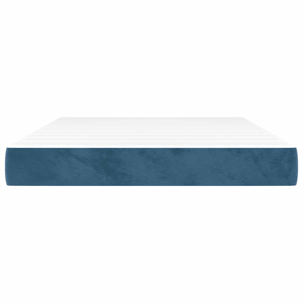 Pocketveringmatras 140x220x20 cm fluweel donkerblauw