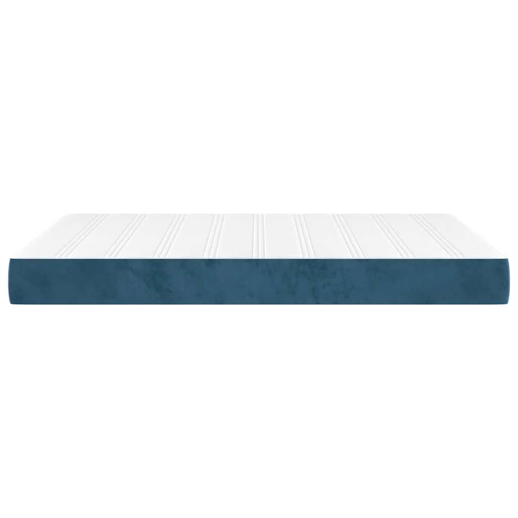 Pocketveringmatras 140x220x20 cm fluweel donkerblauw