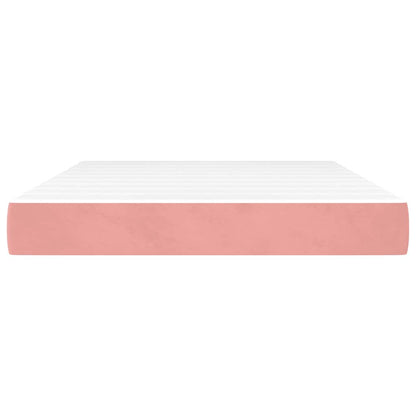 Pocketveringmatras 140x220x20 cm fluweel roze