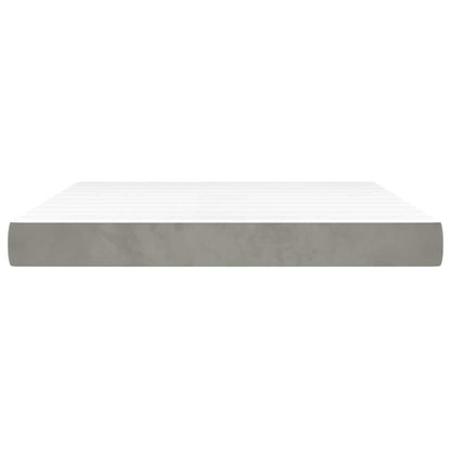 Pocketveringmatras 160x220x20 cm fluweel lichtgrijs