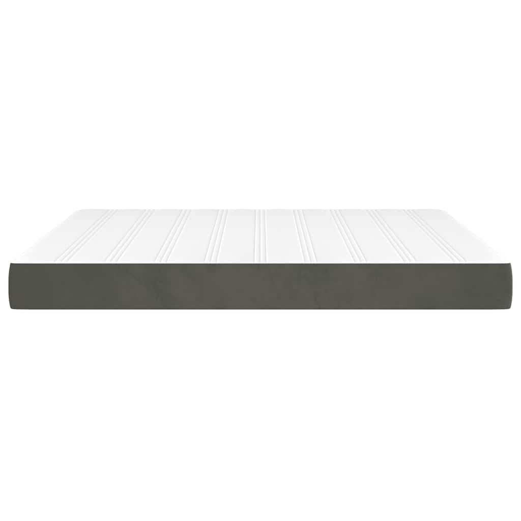 Pocketveringmatras 160x220x20 cm fluweel donkergrijs