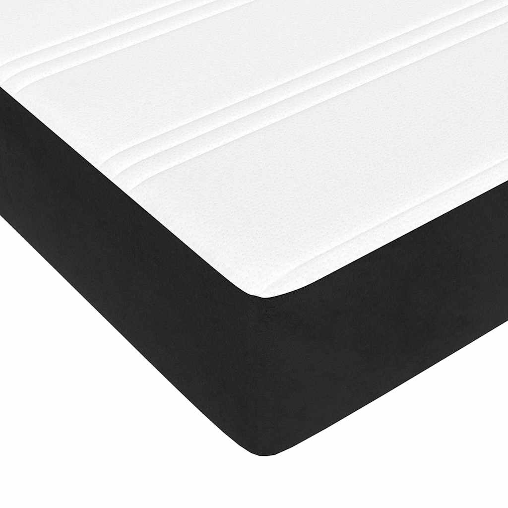 Pocketveringmatras 160x220x20 cm fluweel zwart