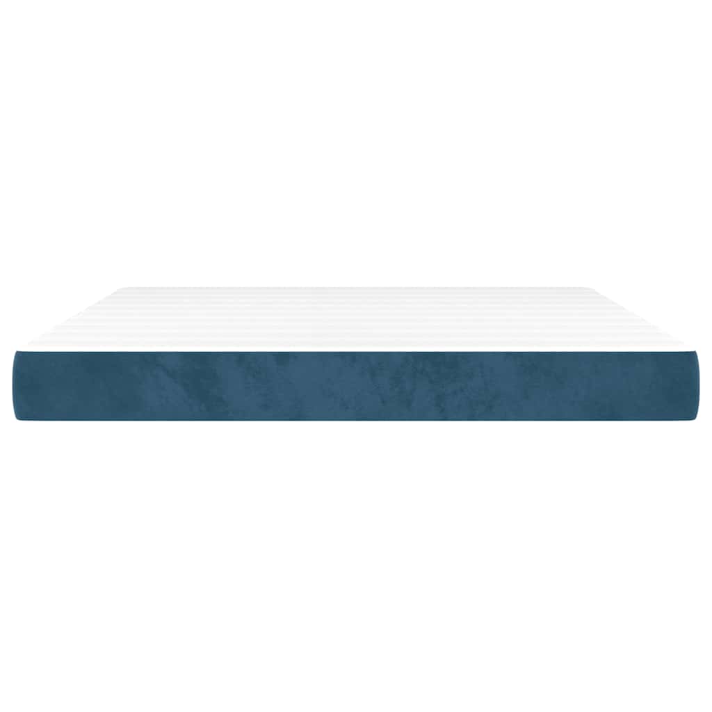 Pocketveringmatras 160x220x20 cm fluweel donkerblauw