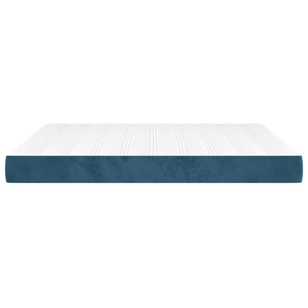 Pocketveringmatras 160x220x20 cm fluweel donkerblauw