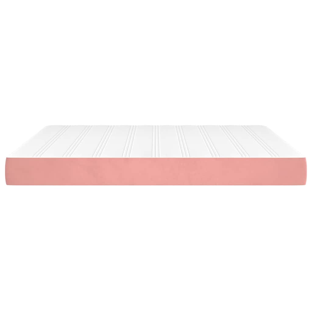 Pocketveringmatras 160x220x20 cm fluweel roze