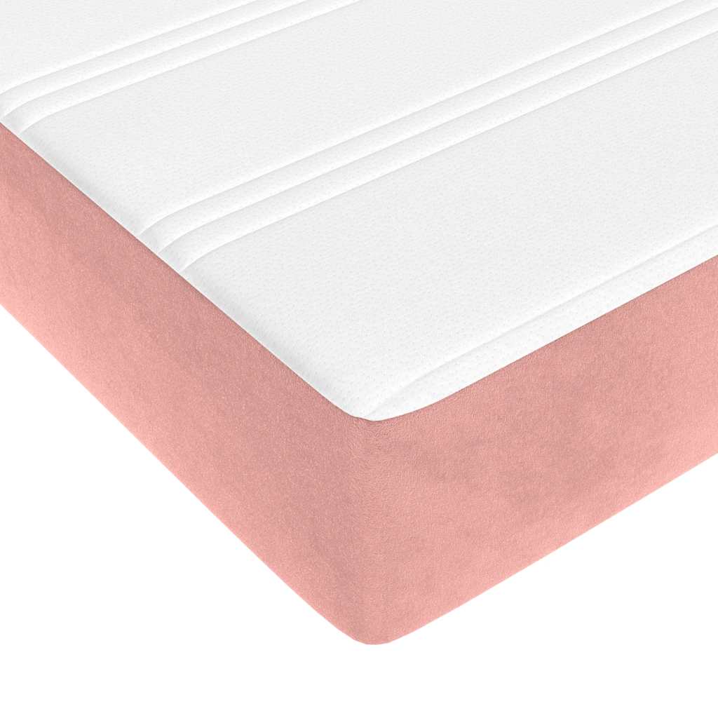 Pocketveringmatras 160x220x20 cm fluweel roze