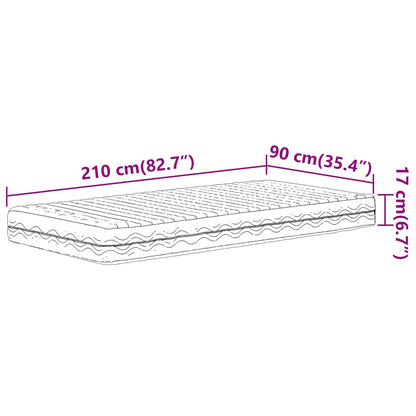 Schuimmatras hardheid H2 H3 90x210 cm wit