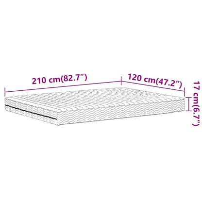 Schuimmatras hardheid H2 H3 120x210 cm wit