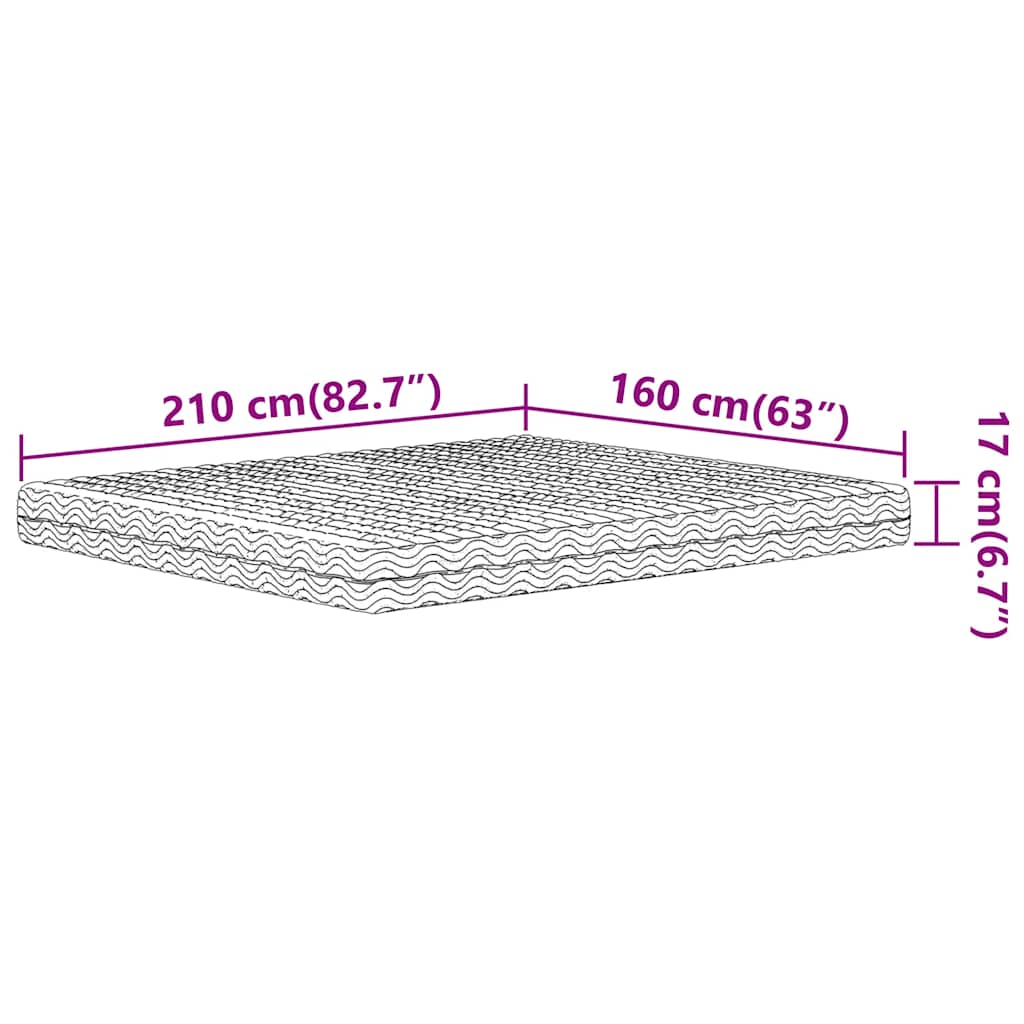 Schuimmatras hardheid H2 H3 160x210 cm wit
