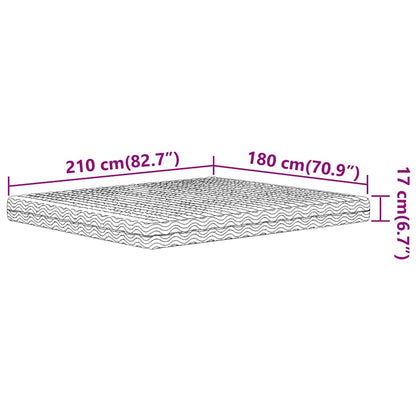 Schuimmatras hardheid H2 H3 180x210 cm wit
