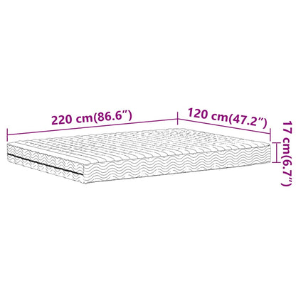 Schuimmatras hardheid H2 H3 120x220 cm wit