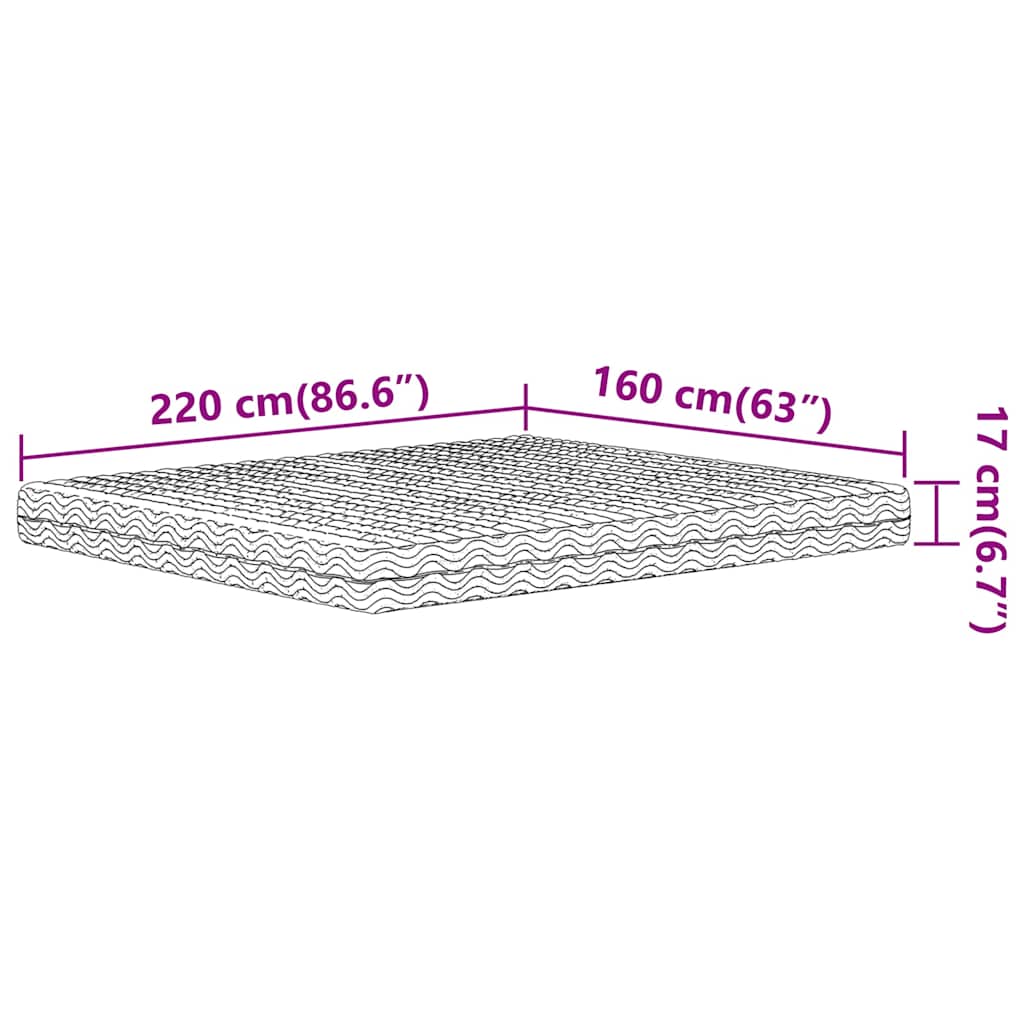 Schuimmatras hardheid H2 H3 160x220 cm wit
