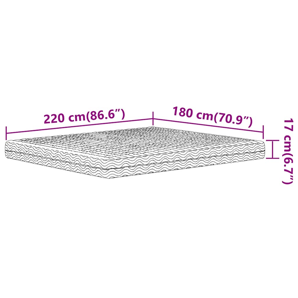 Schuimmatras hardheid H2 H3 180x220 cm wit
