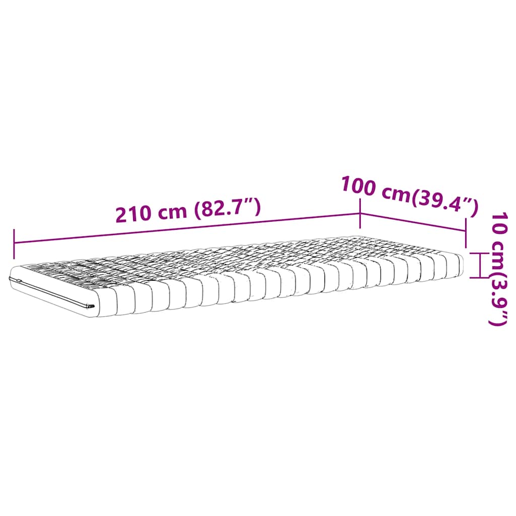 Schuimmatras 7 zones hardheid 20 ILD 100x210 cm wit
