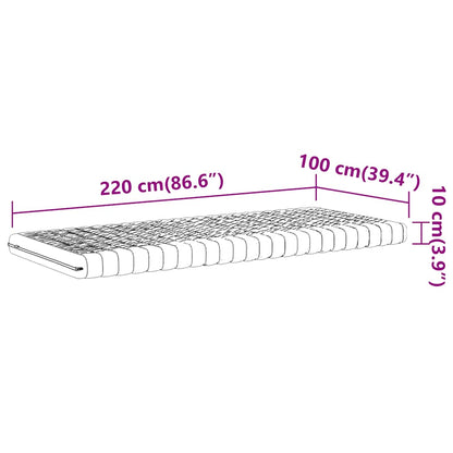 Schuimmatras 7 zones hardheid 20 ILD 100x220 cm wit