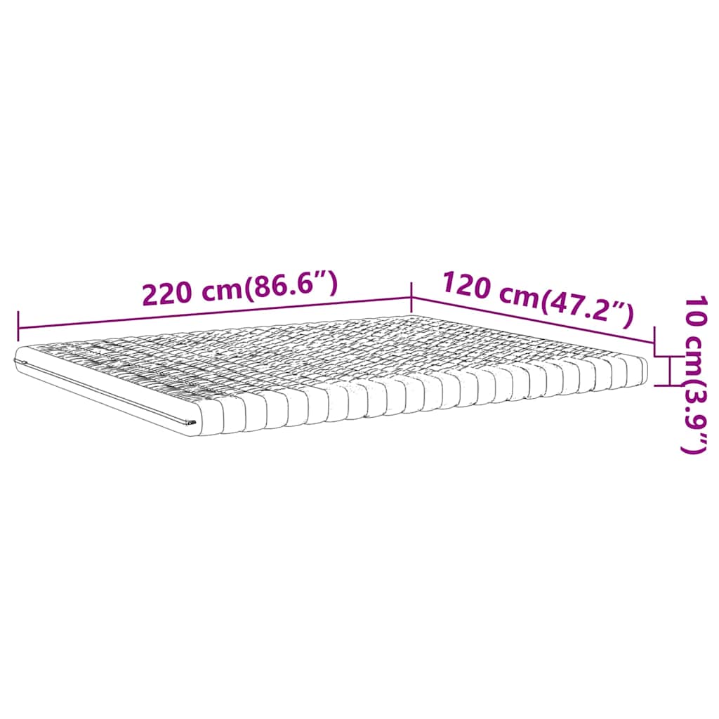 Schuimmatras 7 zones hardheid 20 ILD 120x220 cm wit