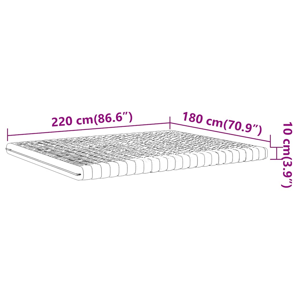 Schuimmatras 7 zones hardheid 20 ILD 180x220 cm wit