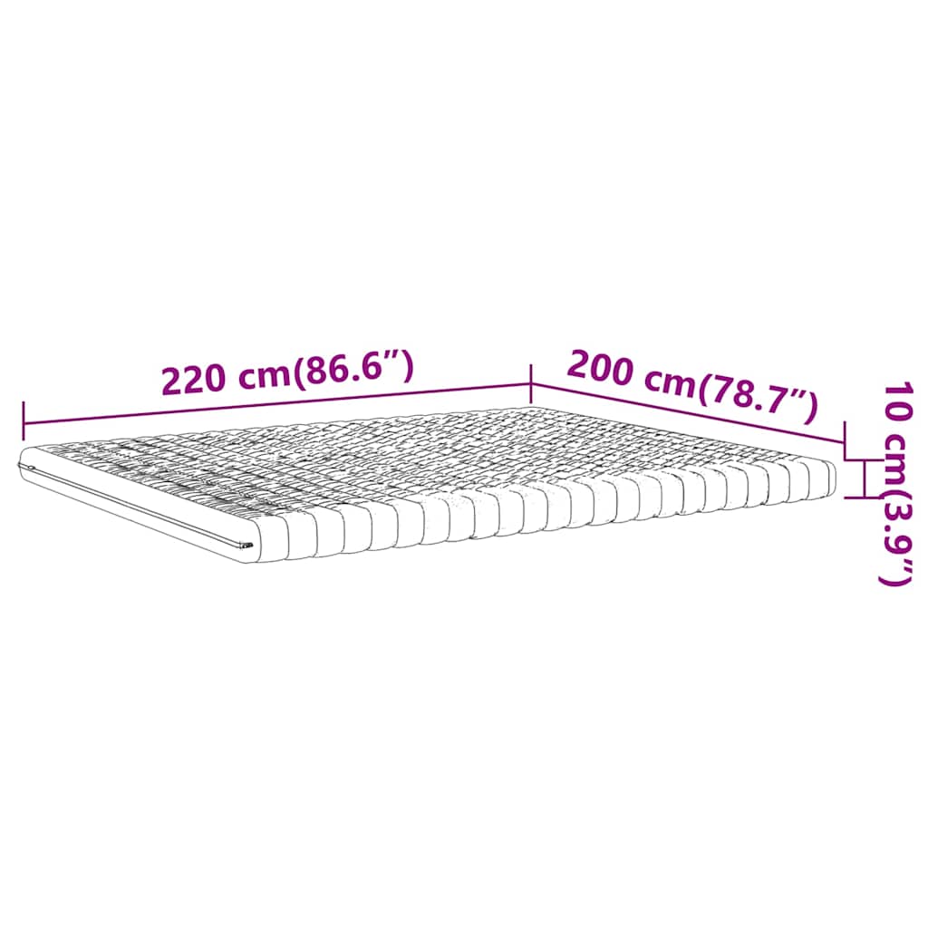 Schuimmatras 7 zones hardheid 20 ILD 200x220 cm wit