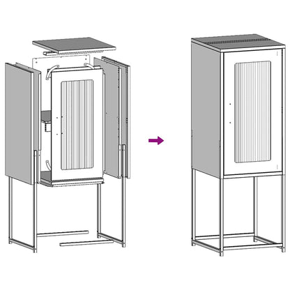 Dressoir 36x39x107 cm koudgewalst staal zwart