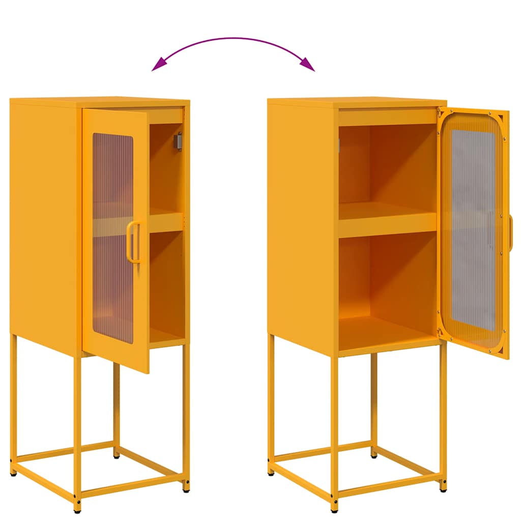 Dressoir 36x39x107 cm koudgewalst staal mosterdgeel
