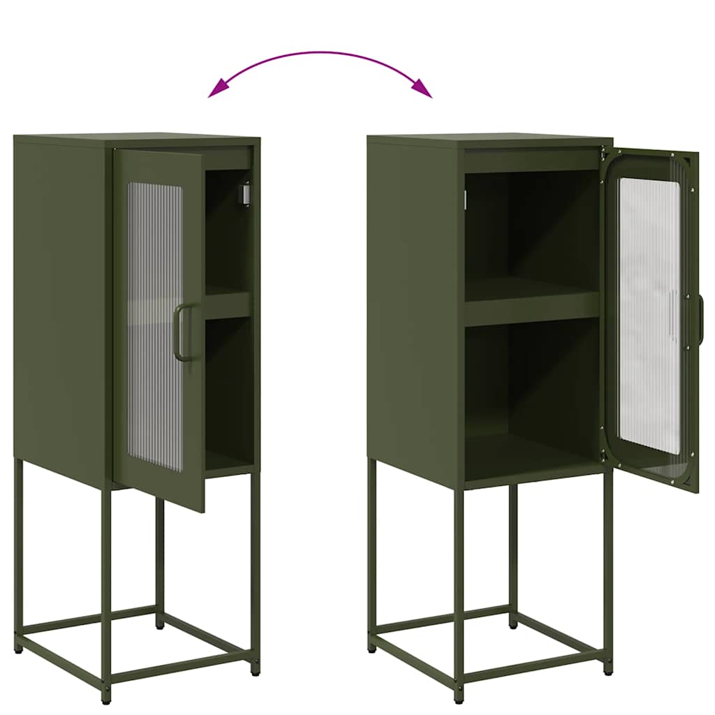 Dressoir 36x39x107 cm koudgewalst staal olijfgroen