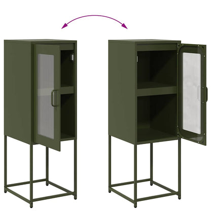 Dressoir 36x39x107 cm koudgewalst staal olijfgroen