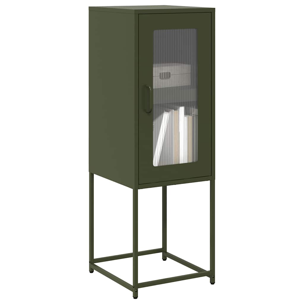 Dressoir 36x39x107 cm koudgewalst staal olijfgroen