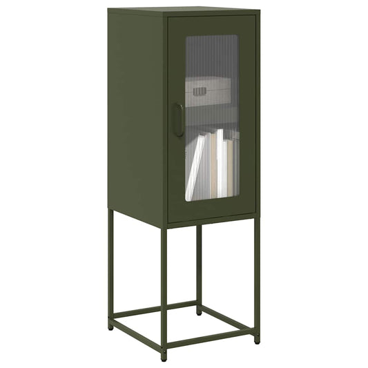 Dressoir 36x39x107 cm koudgewalst staal olijfgroen