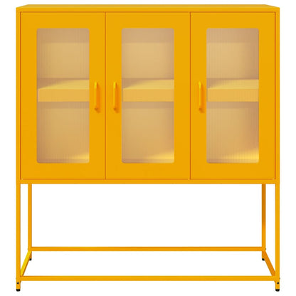 Dressoir 100,5x39x107 cm koudgewalst staal mosterdgeel