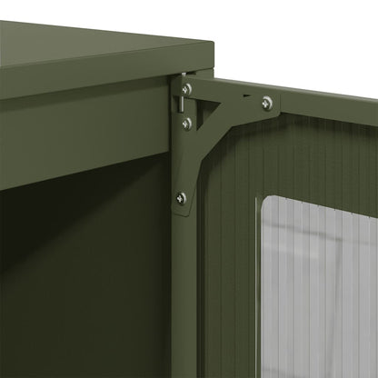 Dressoir 100,5x39x107 cm koudgewalst staal olijfgroen