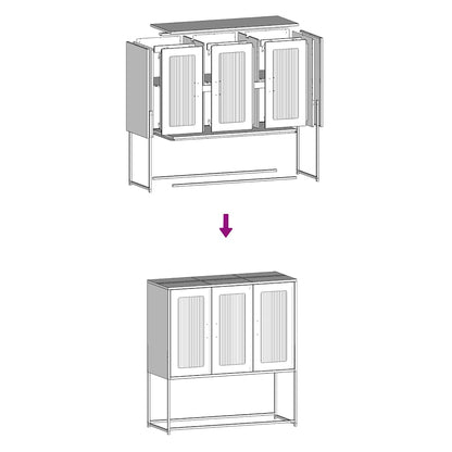 Dressoir 100,5x39x107 cm koudgewalst staal olijfgroen