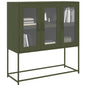Dressoir 100,5x39x107 cm koudgewalst staal olijfgroen
