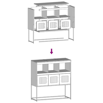 Dressoir 100,5x39x107 cm koudgewalst staal zwart